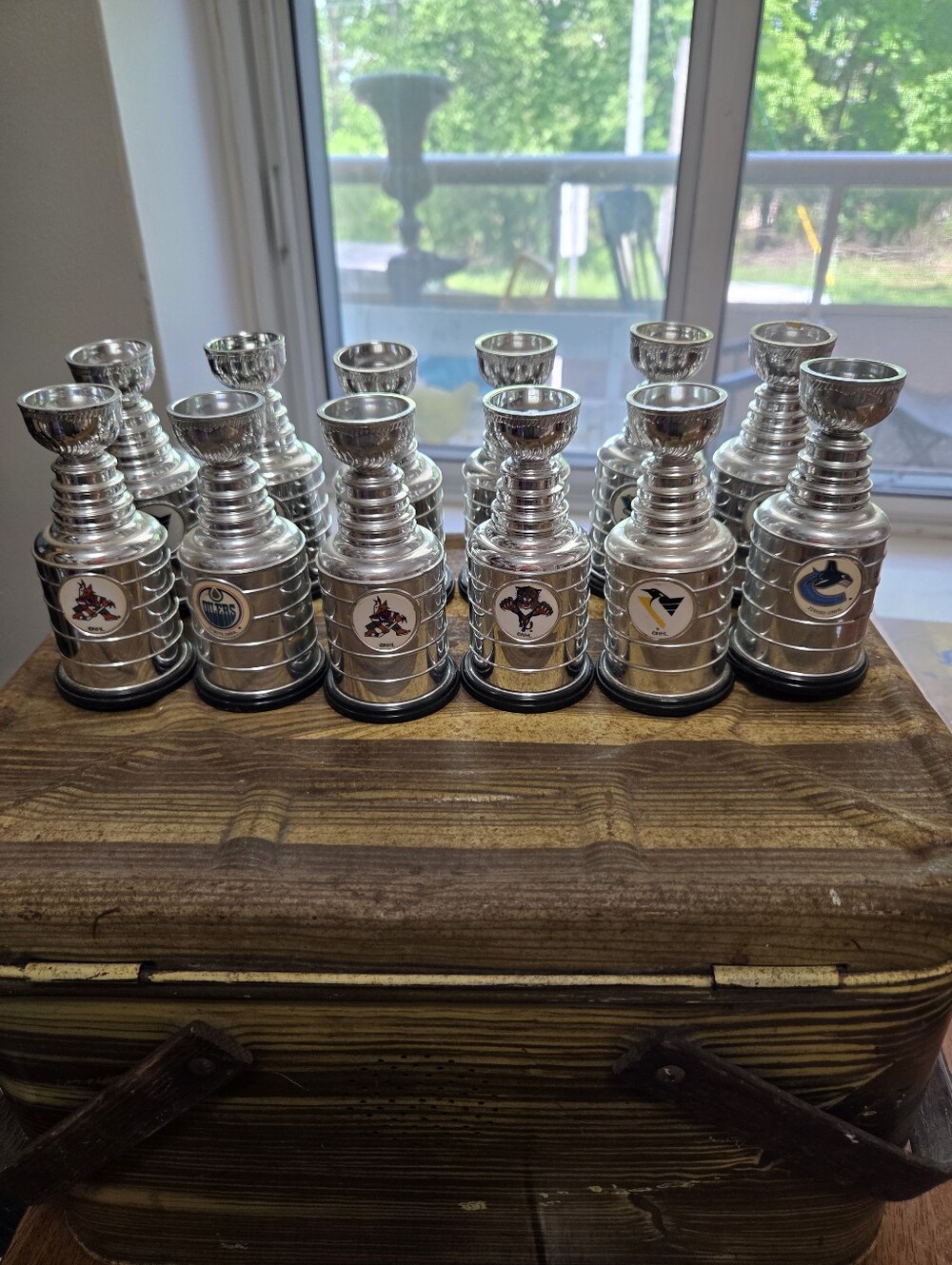 Lot of 12 Vintage Labatt Blue Mini NHL Stanley Cups 1999-2000 Promo Trophies